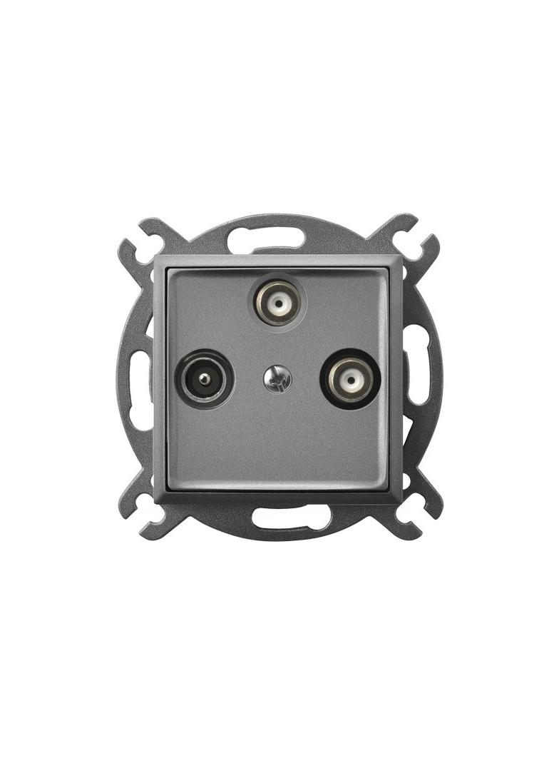 ARIA Gniazdo RTV-SAT z dwoma wyjściami SAT - kolor szary mat
