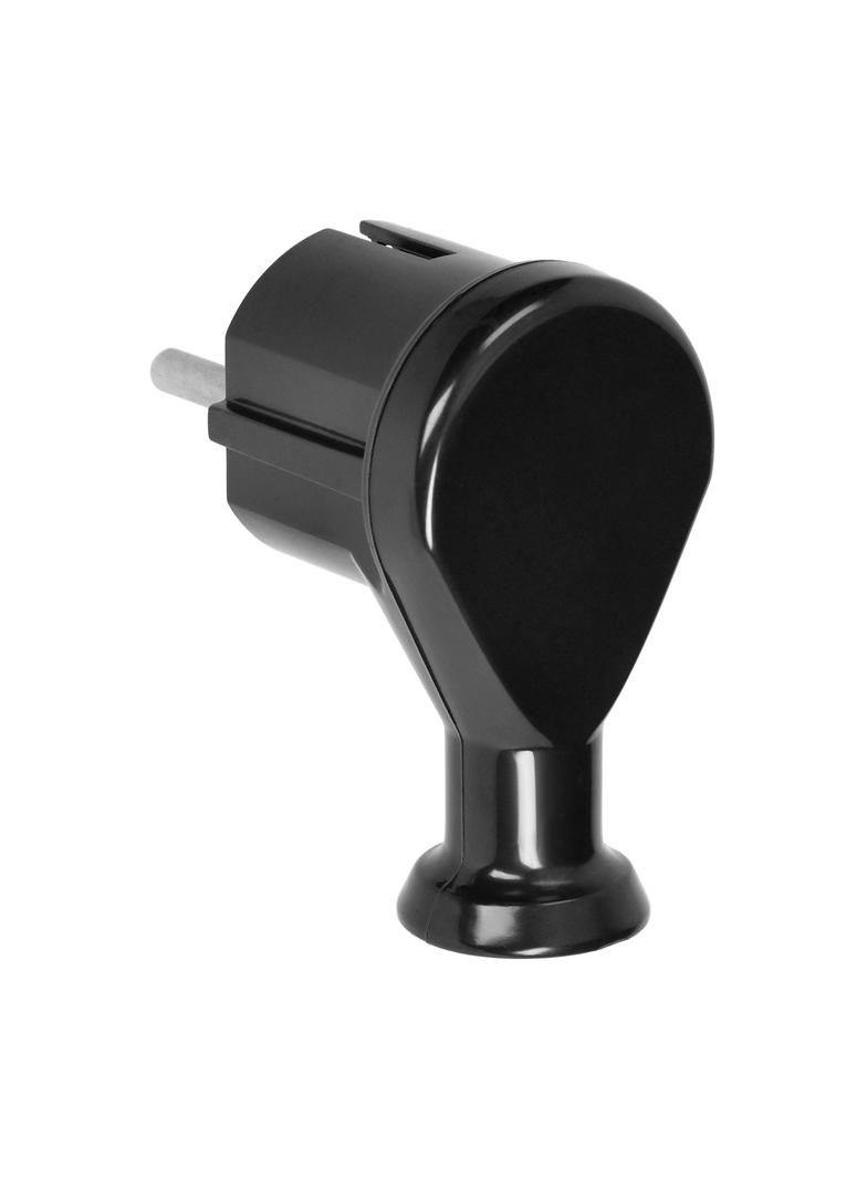 Wtyczka kątowa Uni-Schuko czarna OR-AE-13261/B ORNO