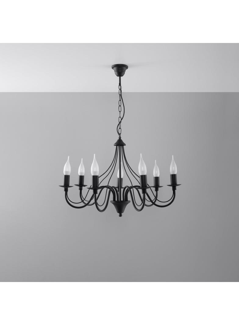 Sollux Żyrandol MINERWA 7 czarny SL.0219