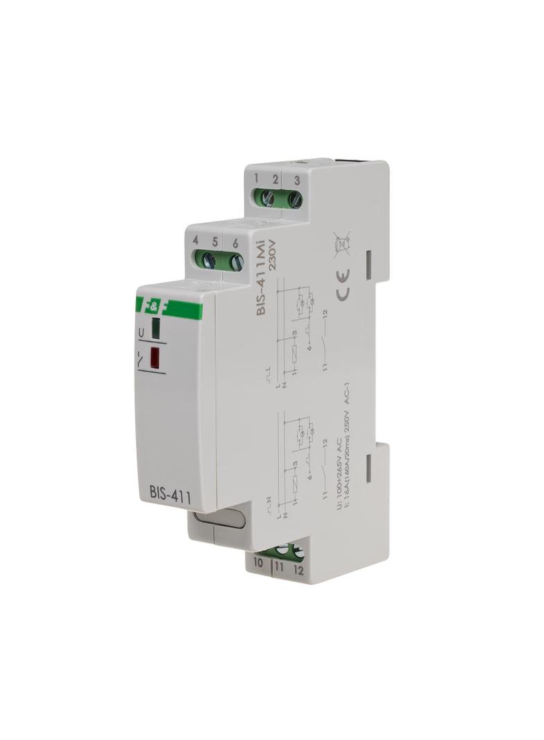 Przekaźnik bistabilny z pamięcią montaż na szynie DIN 230V z przekaźnikiem inrush 160A/20ms BIS-411M-LED F&F