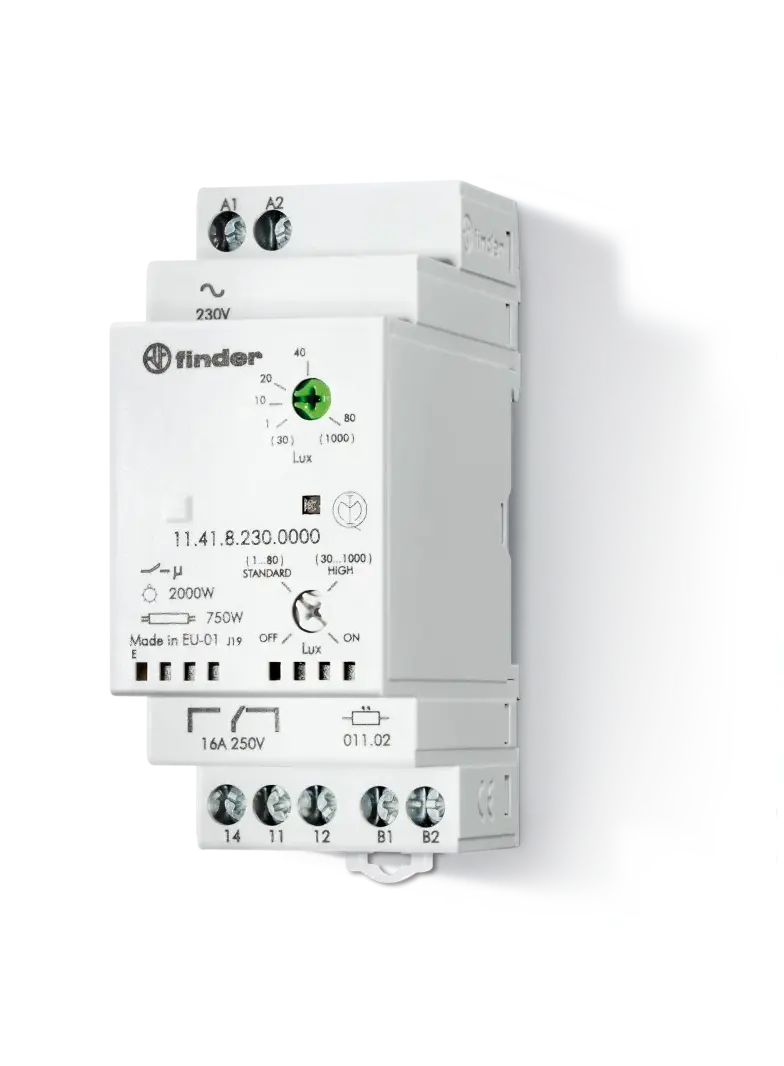 Modułowy przekaźnik zmierzchowy 1 P; 16A; 230V AC z czujnikiem 011.03