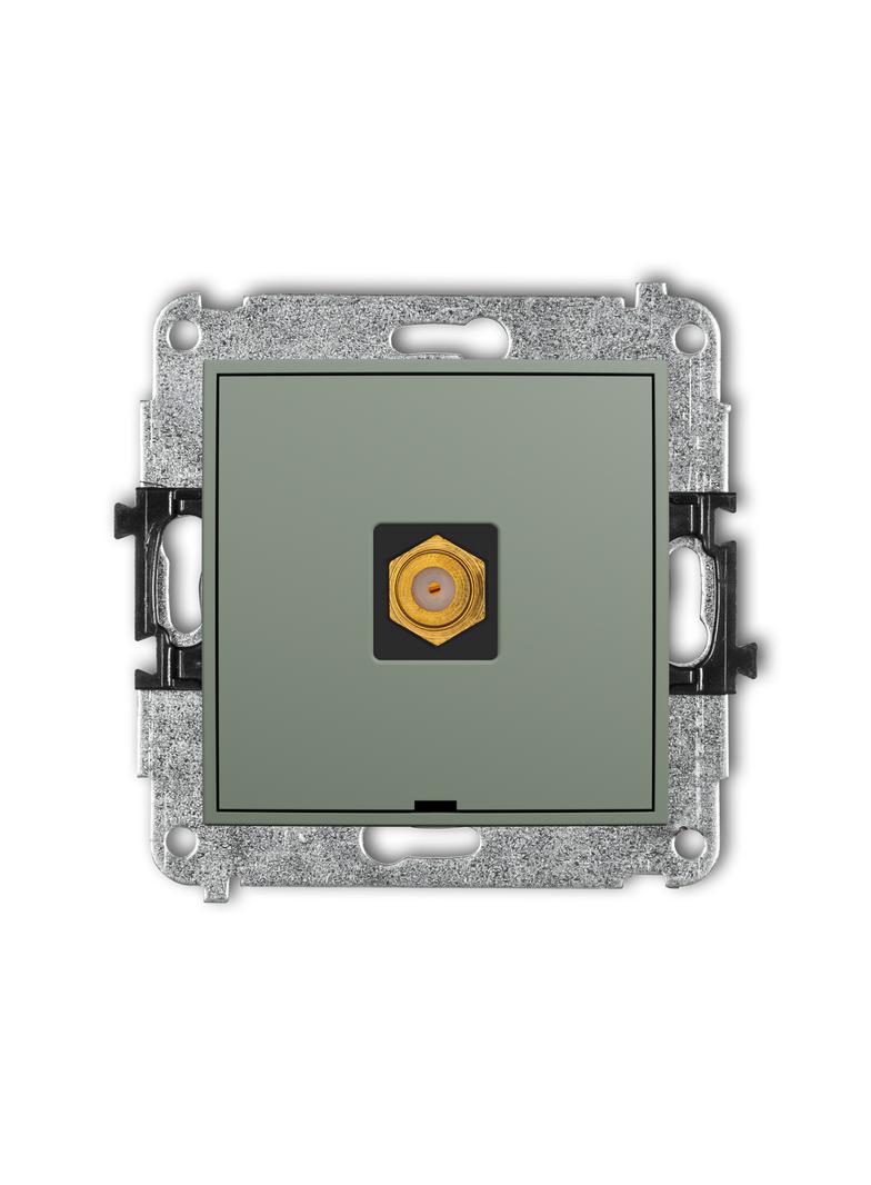 MINI Mechanizm gniazda antenowego pojedynczego typu F (SAT) pozłacany, bez pola opisowego szałwiowy