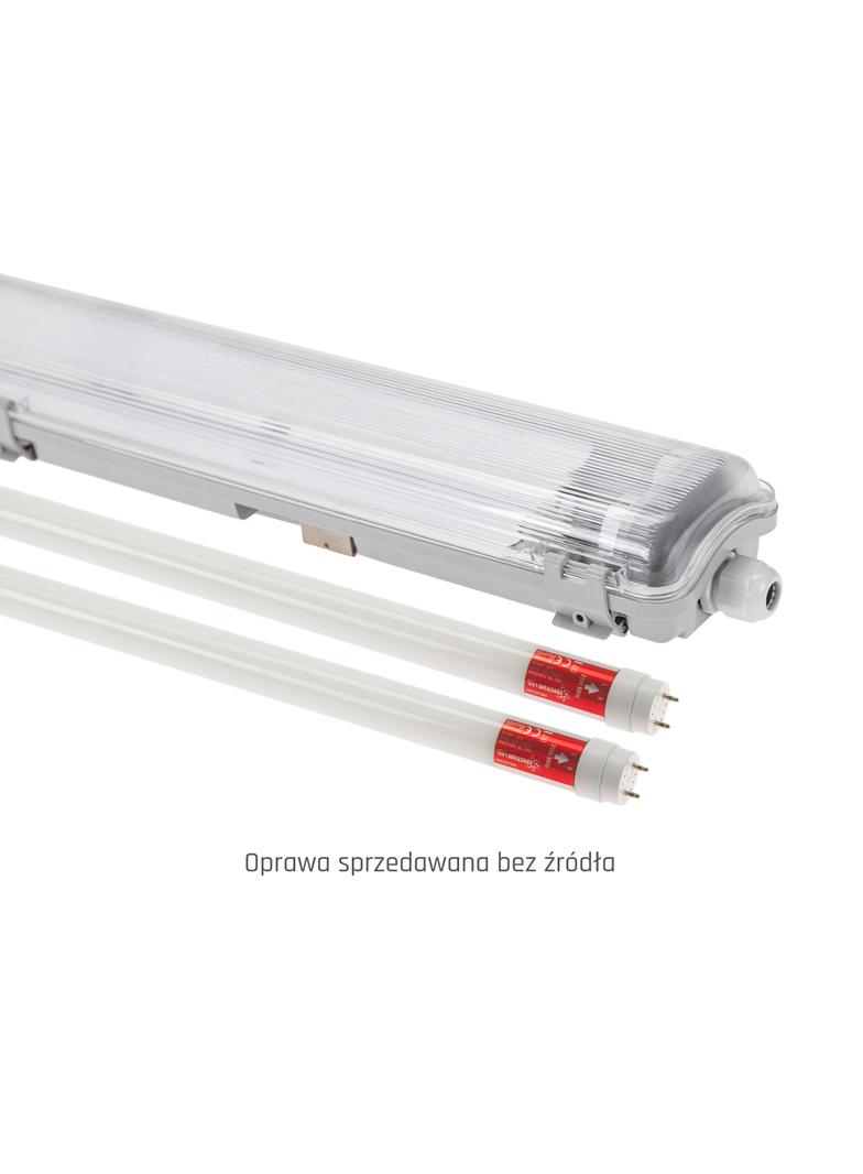 Limea LED TUBE 2x60 IP65, korpus ABS, klosz PC, zasilanie jednostronne