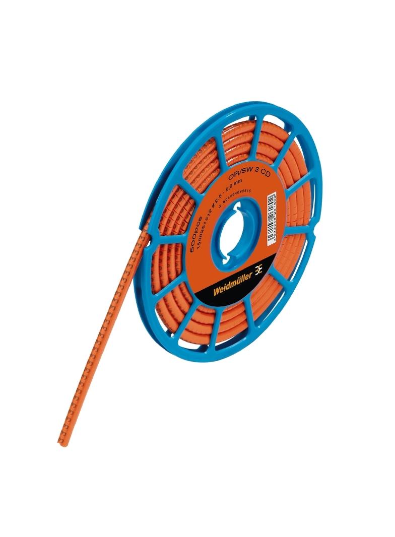 CLI C 1-3 OR/SW 3 CD System kodowania kabli, 2.5 - 5 mm, 4.2 mm, Nadrukowane znaki: Liczby, 3, PVC, miękkie, bez kadmu, pomarańczowy /500szt./ 1568251512 WEIDMÜLLER