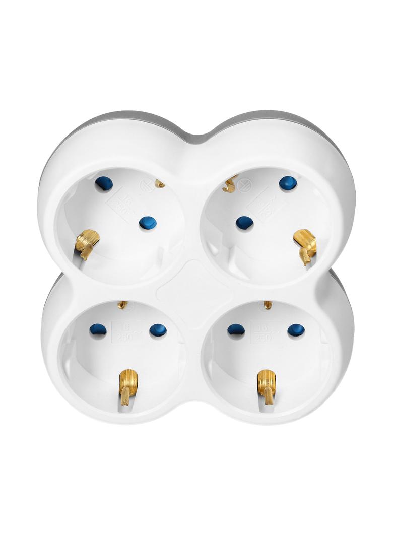 Rozgałęźnik 4x2P+Z (Schuko), biało-szary OR-AE-13240(GS) ORNO