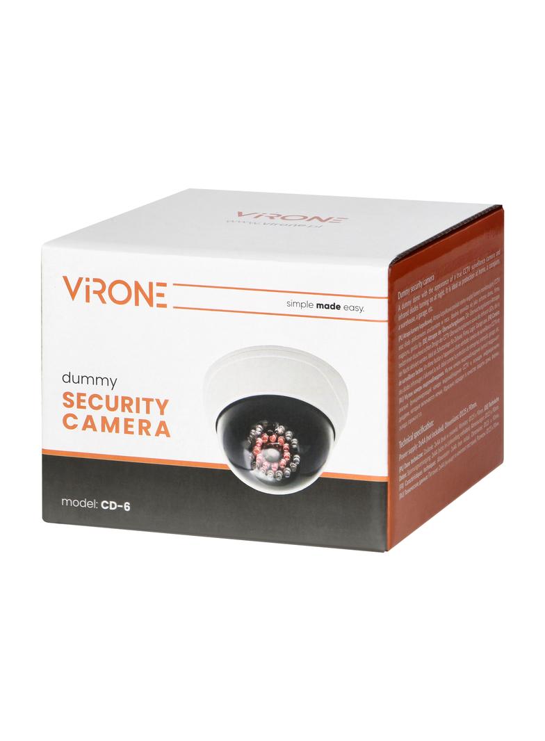 Atrapa kopułowej kamery monitorującej z podczerwienią CCTV, bateryjna