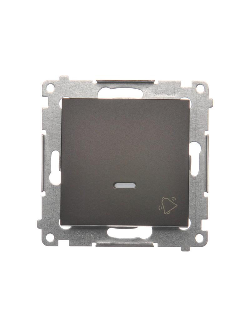 Simon 54 Przycisk „dzwonek” z podświetleniem LED 10A szybkozłączka brąz mat