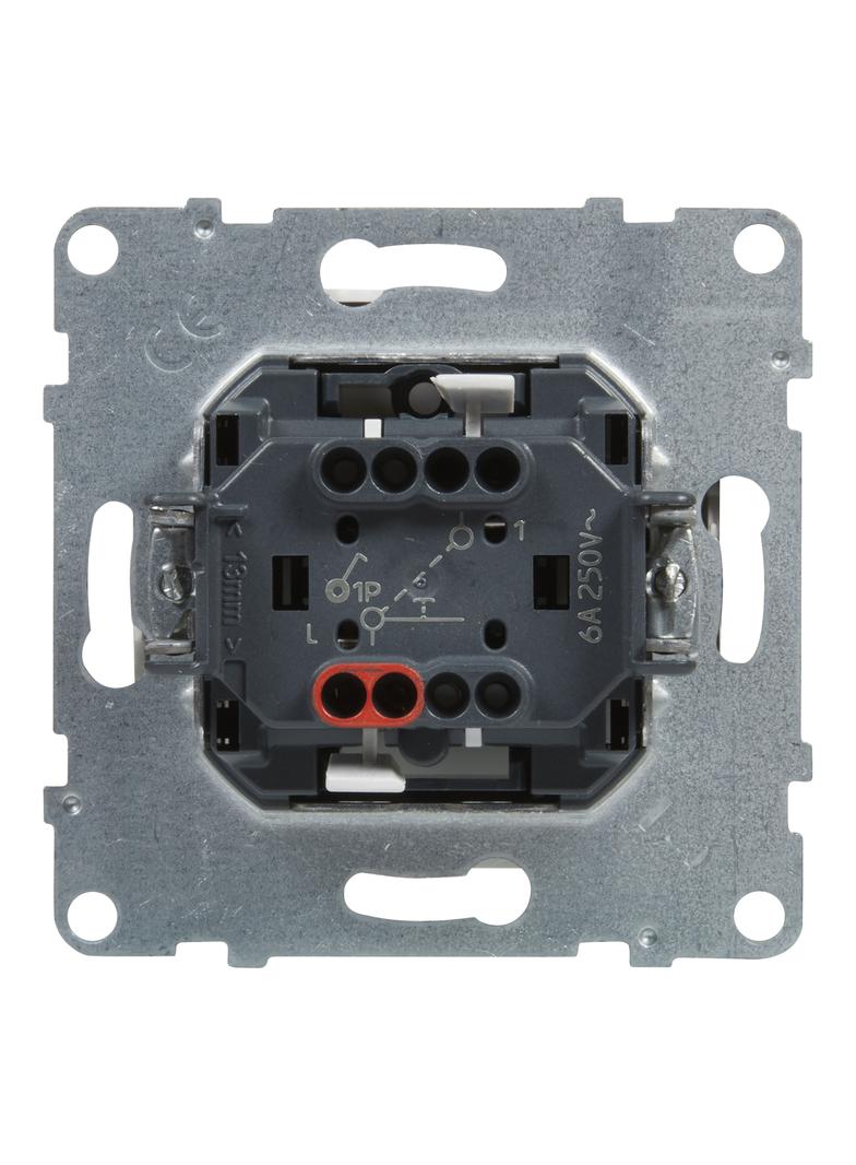 SUNO - Przycisk pojedynczy z symbolem dzwonka - 6 A - 250 V~ - zaciski automatyczne, Biały, Legrand