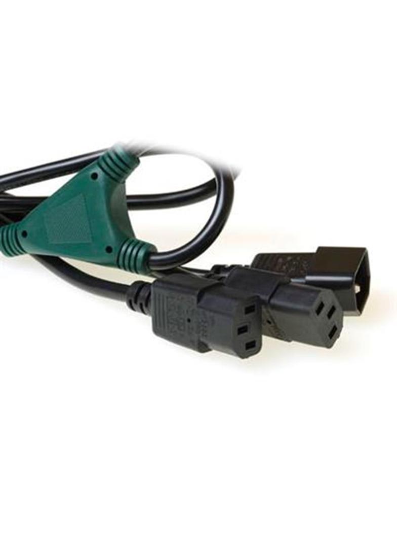 Kabel zasilający split C14- 2xC13 czarny 1m