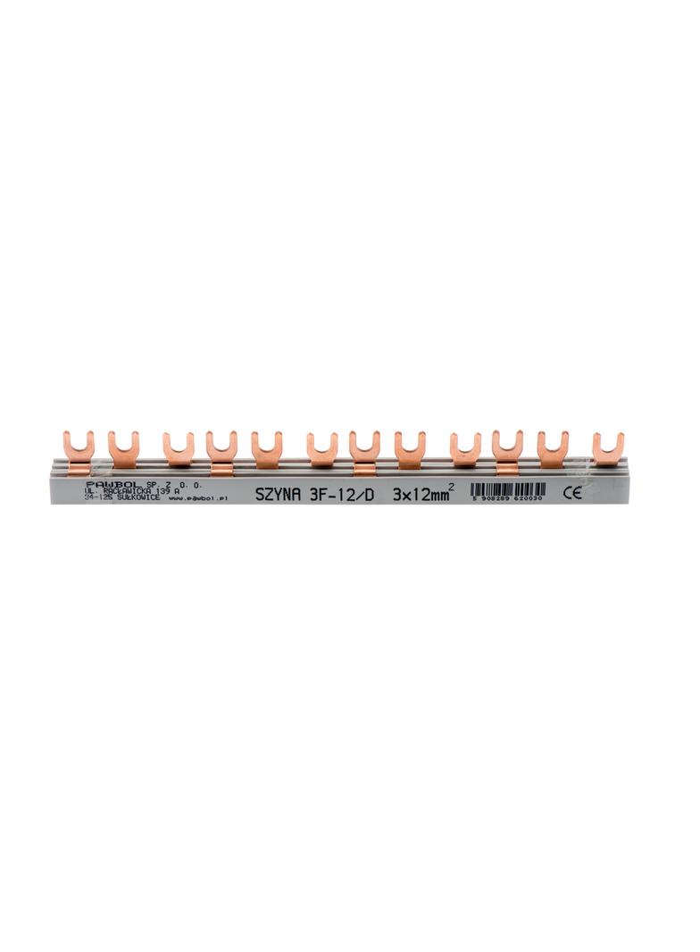 Szyna prądowa 3F, S-12 12mod. dzielona, 63A, 12 mm2 E.4037B PAWBOL