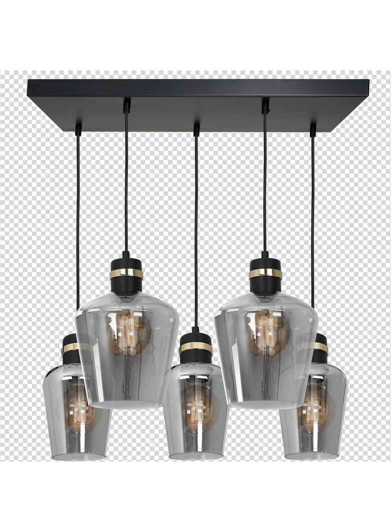 MILAGRO Lampa wisząca RICHMOND BLACK / GOLD 5xE27  Prostokąt