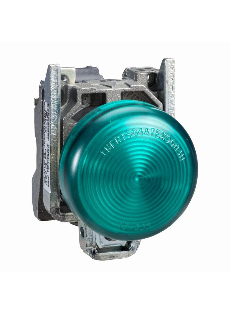 Harmony XB4 Lampka sygnalizacyjna soczewka gładka O 22 IP65 zielony zintegrowana dioda LED 24..120 V