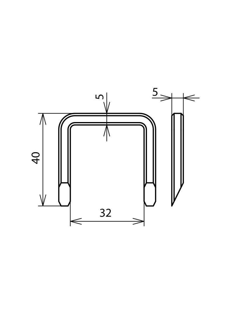 Klamra do płask. 30 mm, dł. 40 mm, St/tZn
