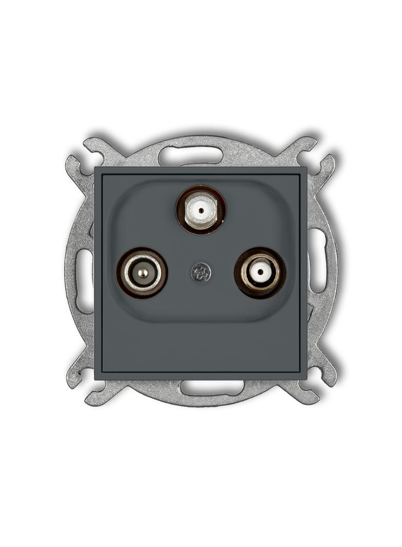 ICON Mechanizm gniazda abonenckiego 2 wyjścia SAT + TV grafitowy mat