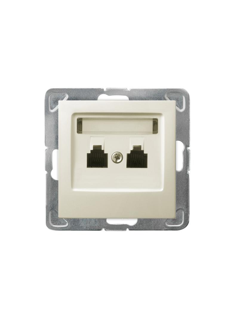 IMPRESJA Gniazdo telefoniczne podwójne równoległe - kolor ecru