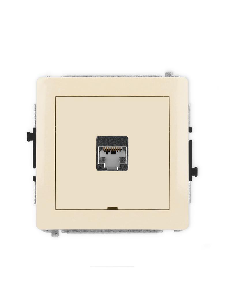 DECO Mechanizm gniazda komputerowego pojedynczego 1xRJ45, kat. 5e, ekranowany, 8-stykowy, bez pola o