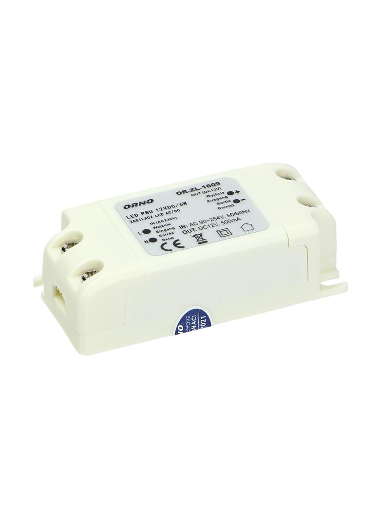 Zasilacz LED 12V DC 6W 0,5A IP20 OR-ZL-1609 ORNO