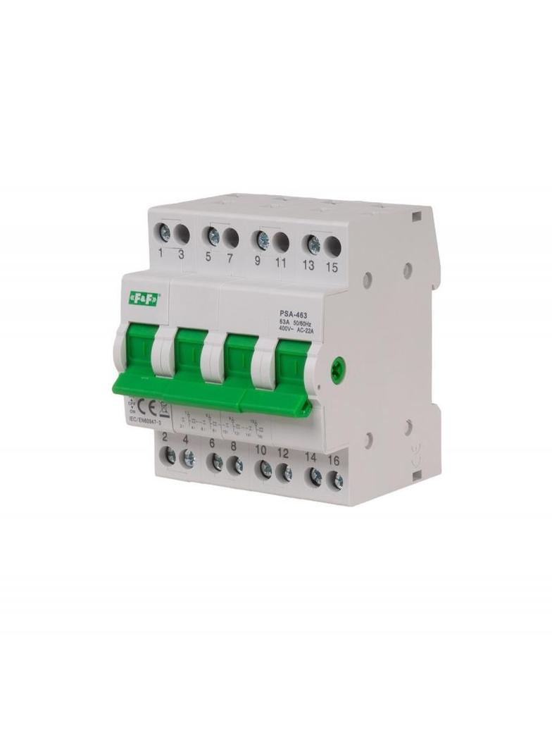 4-biegunowy, przełącznik instalacyjny sieć-agregat 63A