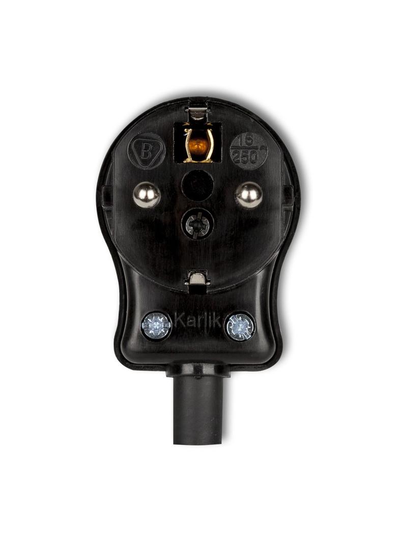 Wtyczka kątowa UNI-SCHUKO, skręcana czarna