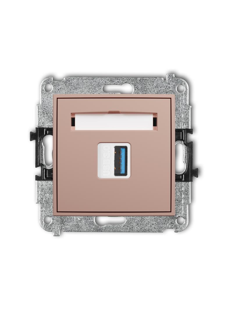 ICON Mechamizm gniazda pojedyncze USB typ A-A 3.0 łososiowy 62IGUSB-5 KARLIK