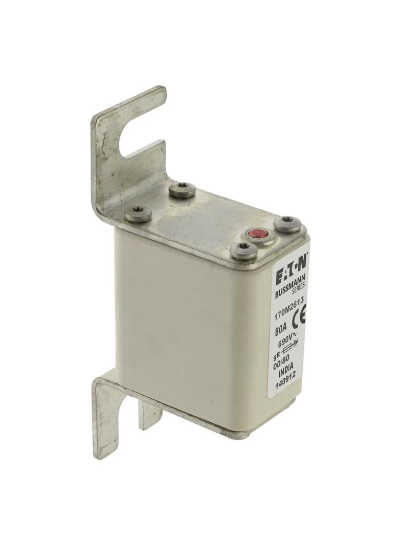 80A 690V IEC gR 00/80 SQ. BODY IND. FUSE Wkładka szybka 80A AC 690V DIN 00 30x51x100 mm g 170M2613 E