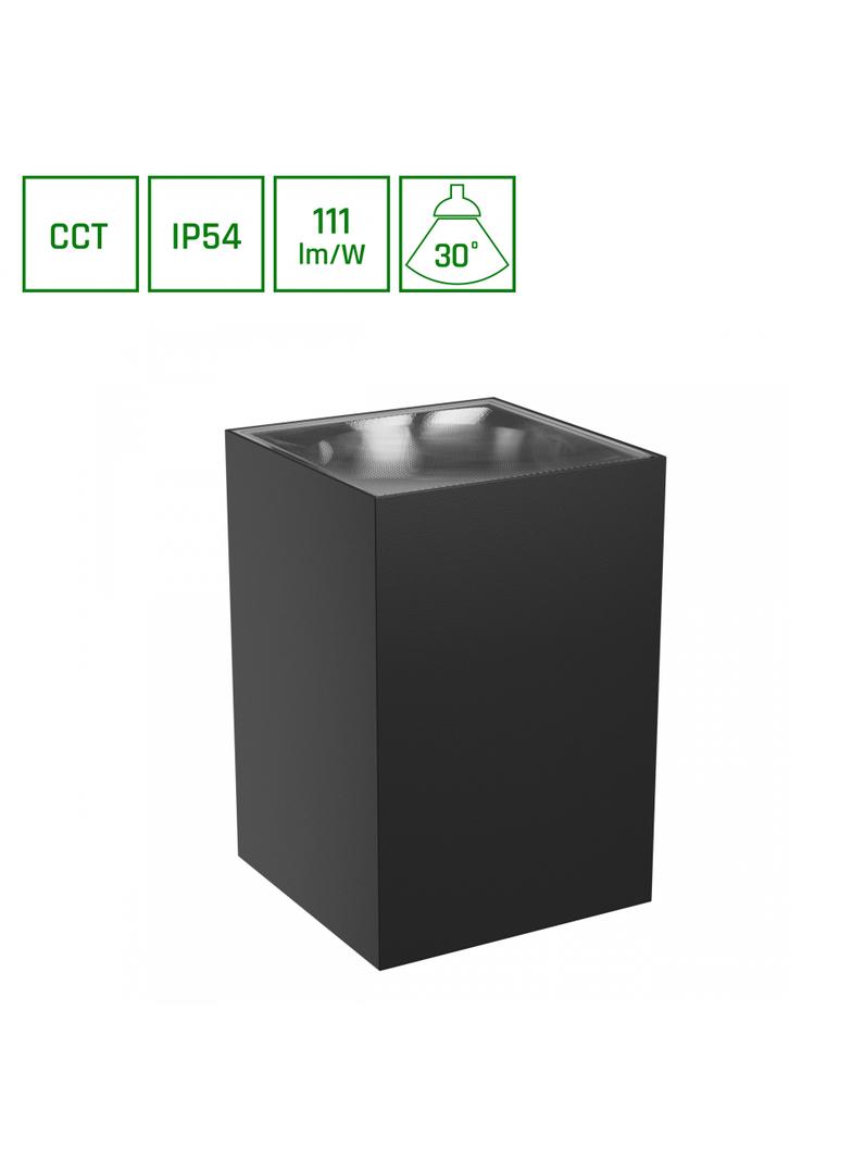 TORRE 9W CCT 230V IP54 99x78x117MM CZARNY KWADRATOWA ELEWACYJNA