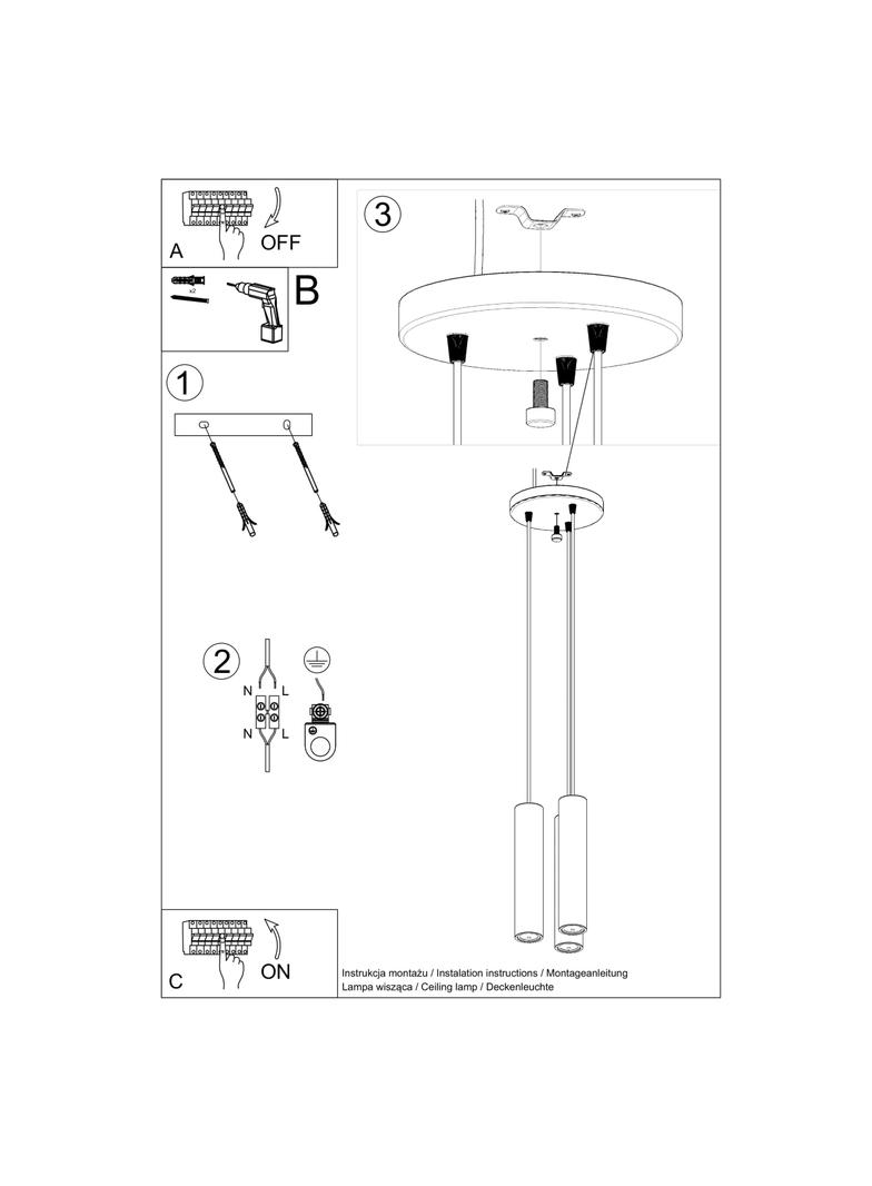 Sollux Lampa wisząca LINO 3P SL.1012
