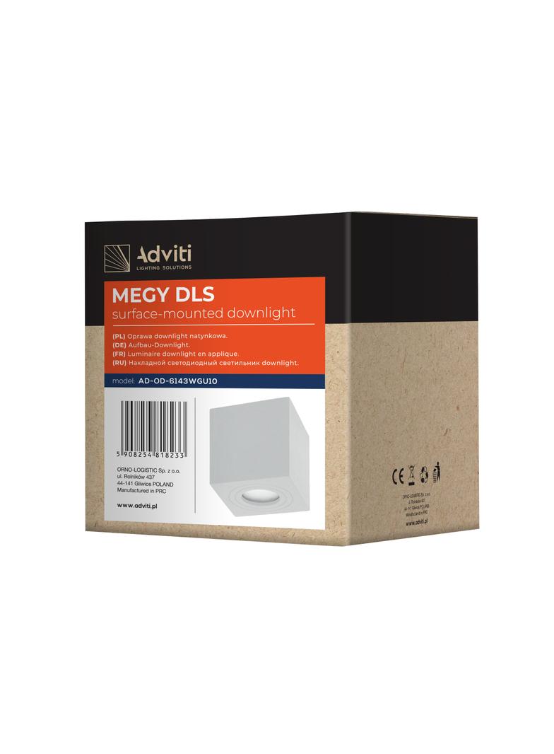 MEGY DLS GU10 downlight max 50W, IP54, kwadrat, biały, aluminium AD-OD-6143WGU10 ORNO