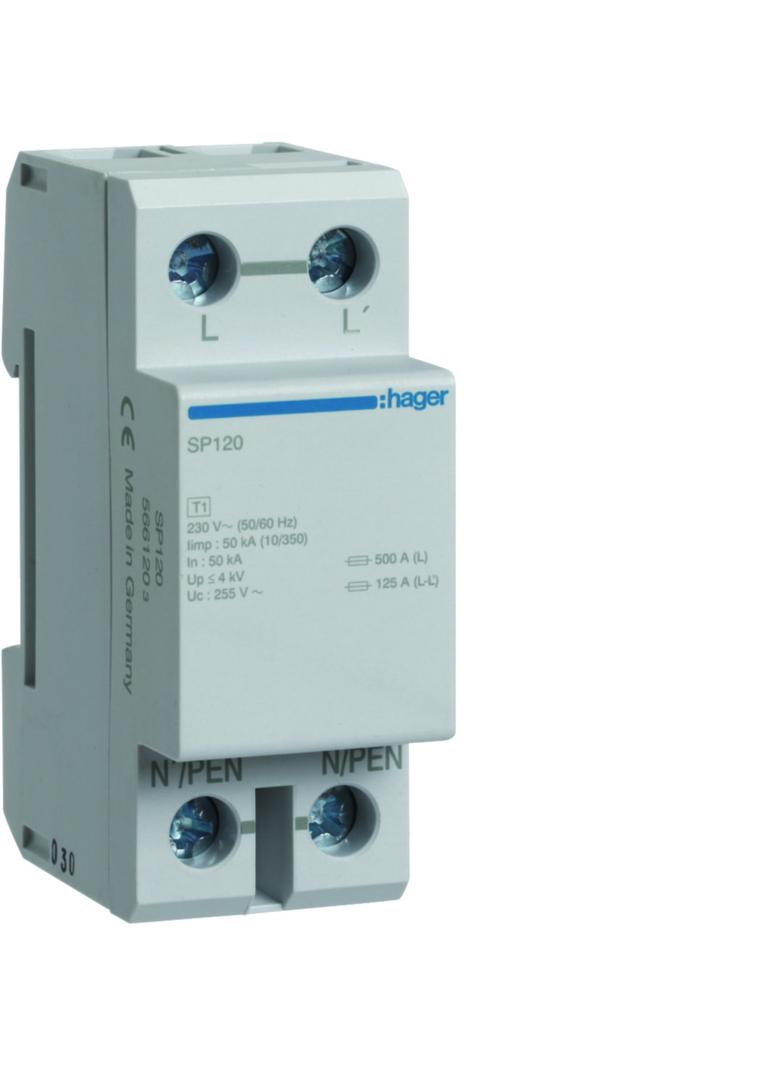 SPD Ogranicznik przepięć T1 1P sieć TN/TT Iimp=50kA Up? 4kV