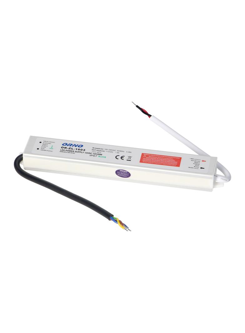 Zasilacz do oświetlenia LED 90-265V AC/12V DC 20W IP67 OR-ZL-1603 ORNO