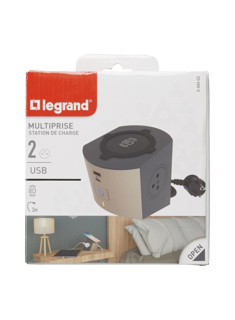 PRZEDŁUŻACZ - STACJA ŁADOWANIA: 2X2P+Z, USB A+C, ŁADOWARKA INDUKCYJNA, Z PRZEWODEM 2.0 METRA 1,5 MM2