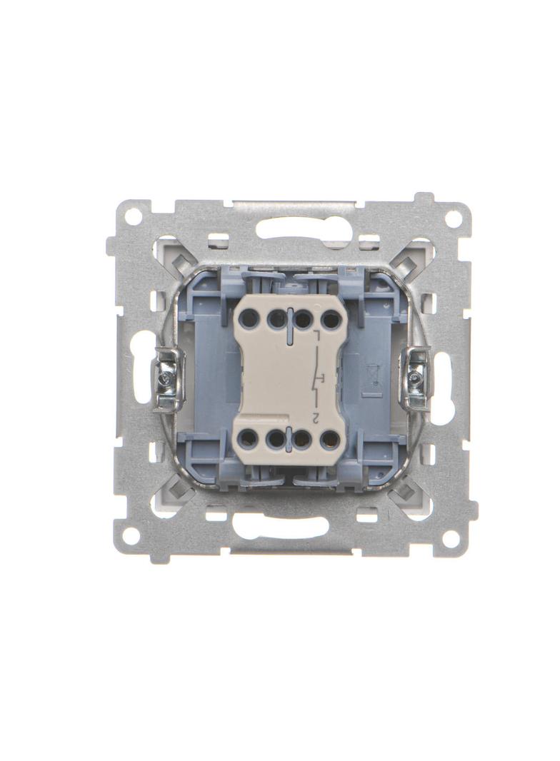 Simon 55 Przycisk zwierny pojedynczy rozwierny bez piktogramu szybkozłączka Aluminium mat TPR1.01/143 KONTAKT