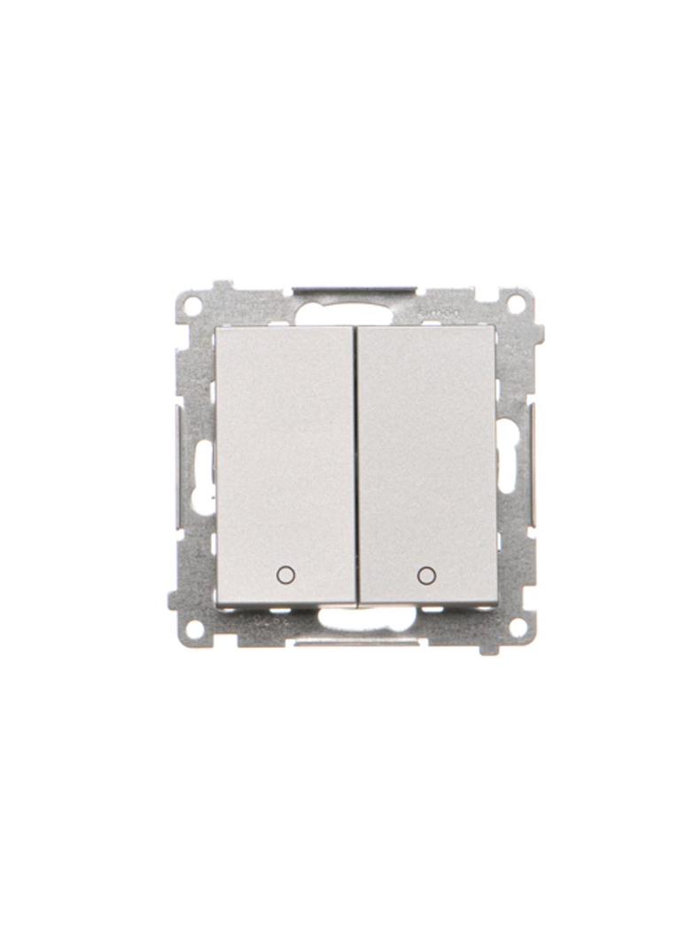 Simon 55 Łącznik dwubiegunowy podwójny szybkozłączka Aluminium mat TW22A.01/143 KONTAKT