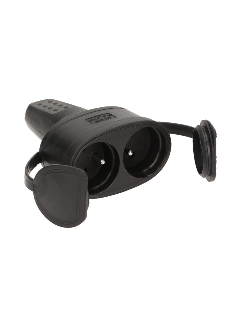 Bryzgoszczelne podwójne gniazdo gumowe IP44 16A 230V OR-AE-13117 ORNO