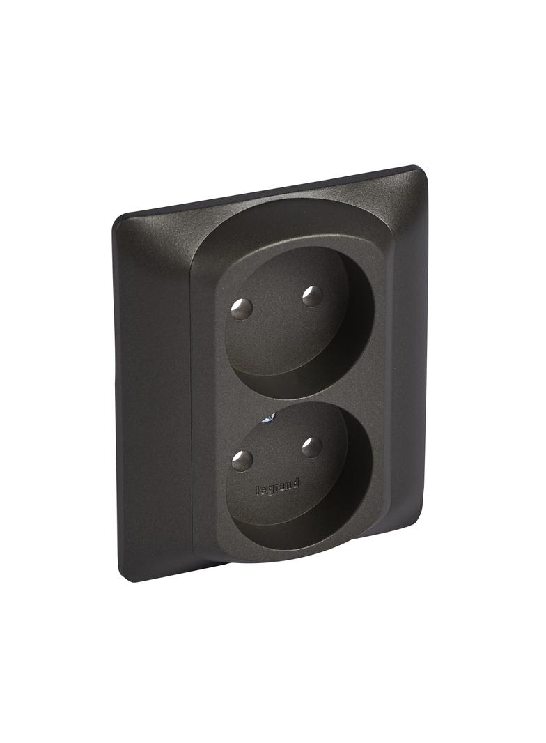 SISTENA LIFE PLAKIETKA CHOCO DO GNIAZDA PODWÓJNEGO 2X2P, Legrand