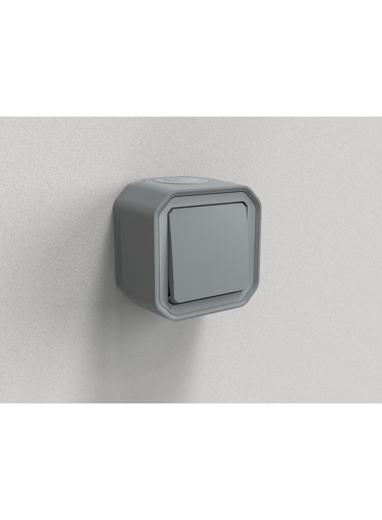 NOWE PLEXO - PRZYCISK JEDNOBIEGUNOWY KOMPLET NATYNKOWY 10 A - 250 V~ SZARY