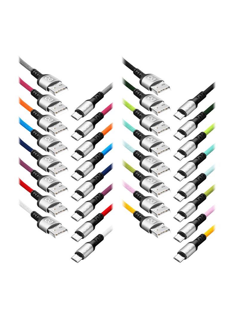 Kabel USB - micro USB eXc BRAID, 1.2m (2.4A, szybkie ładowanie), kolor mix*, bez opakowania