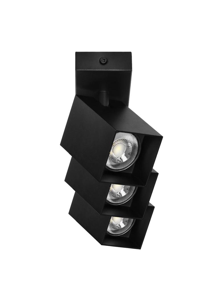 KUBAR SP 3, oprawa ścienno-sufitowa, GU10 max. 3x35W, IP20, czarna