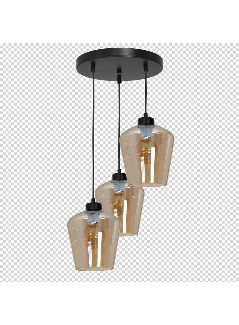 Milagro lampa wisząca Santiago Amber 3xE27 czarna MLP6613