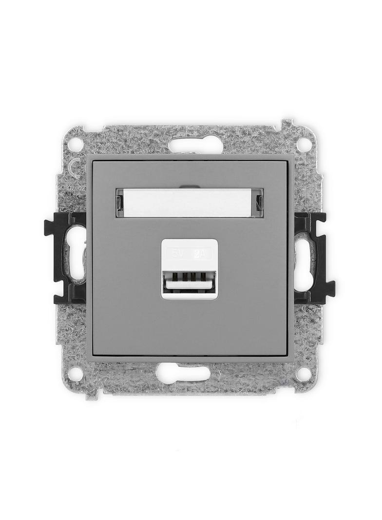 ICON Ładowarka USB pojedyncza USB A, 10W max., 5V, 2A szary mat 27ICUSB-3 KARLIK