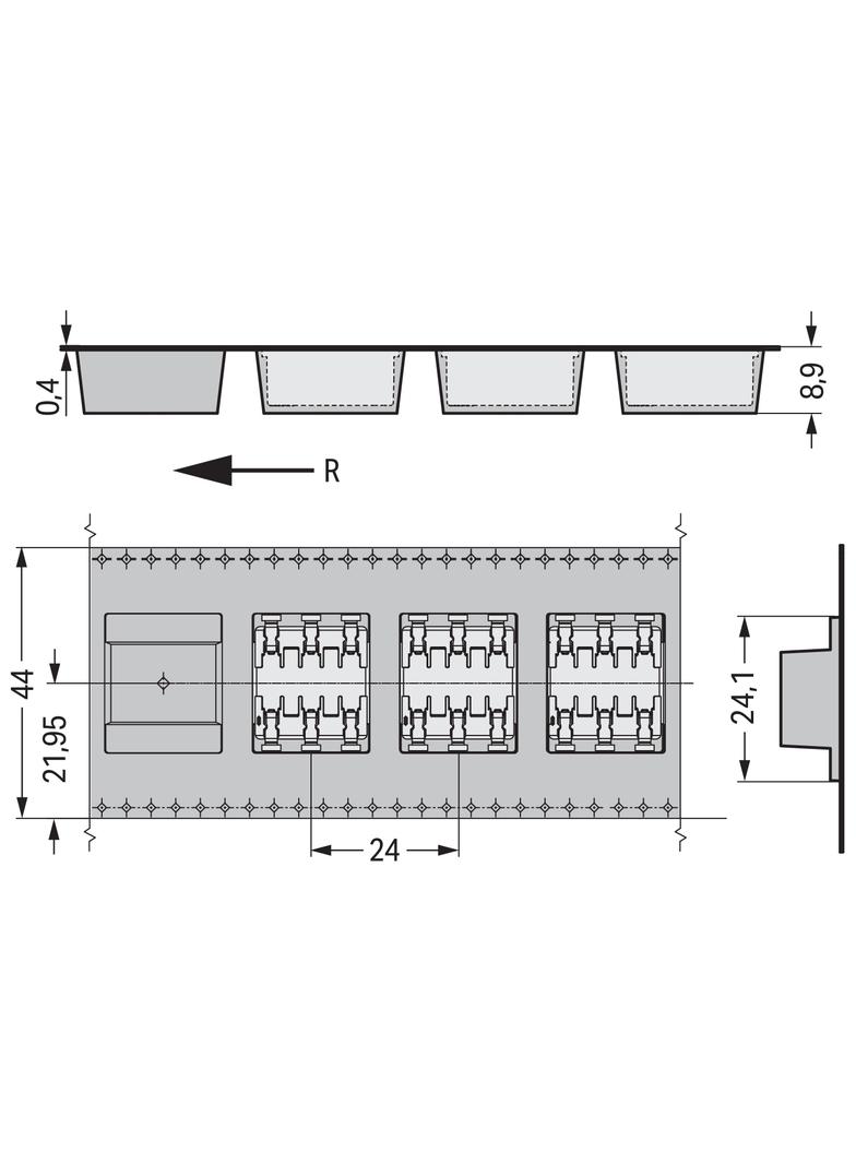 złączka SMD-Through-Board do pł.druk.