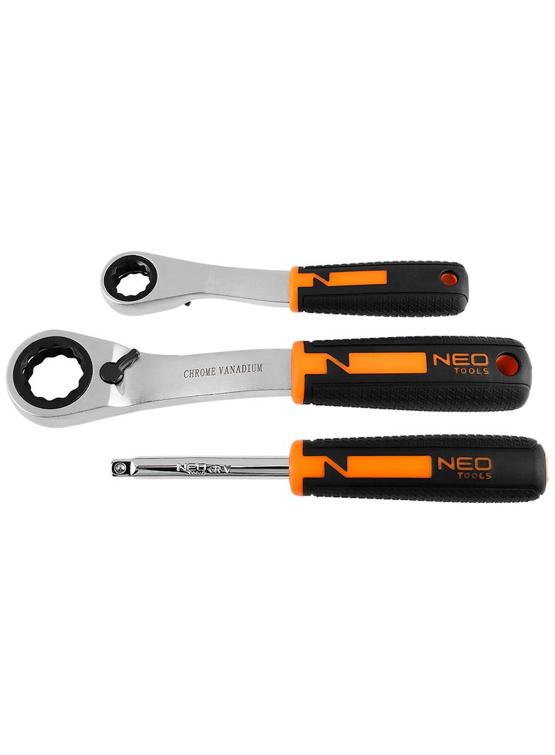 Zestaw nasadek przelotowych 1/4" + 3/8", 46 szt.