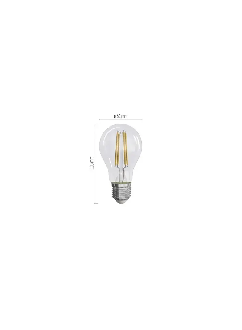 Żarówka LED Filament A60 8,5W E27 ciepła biel ściemnialna