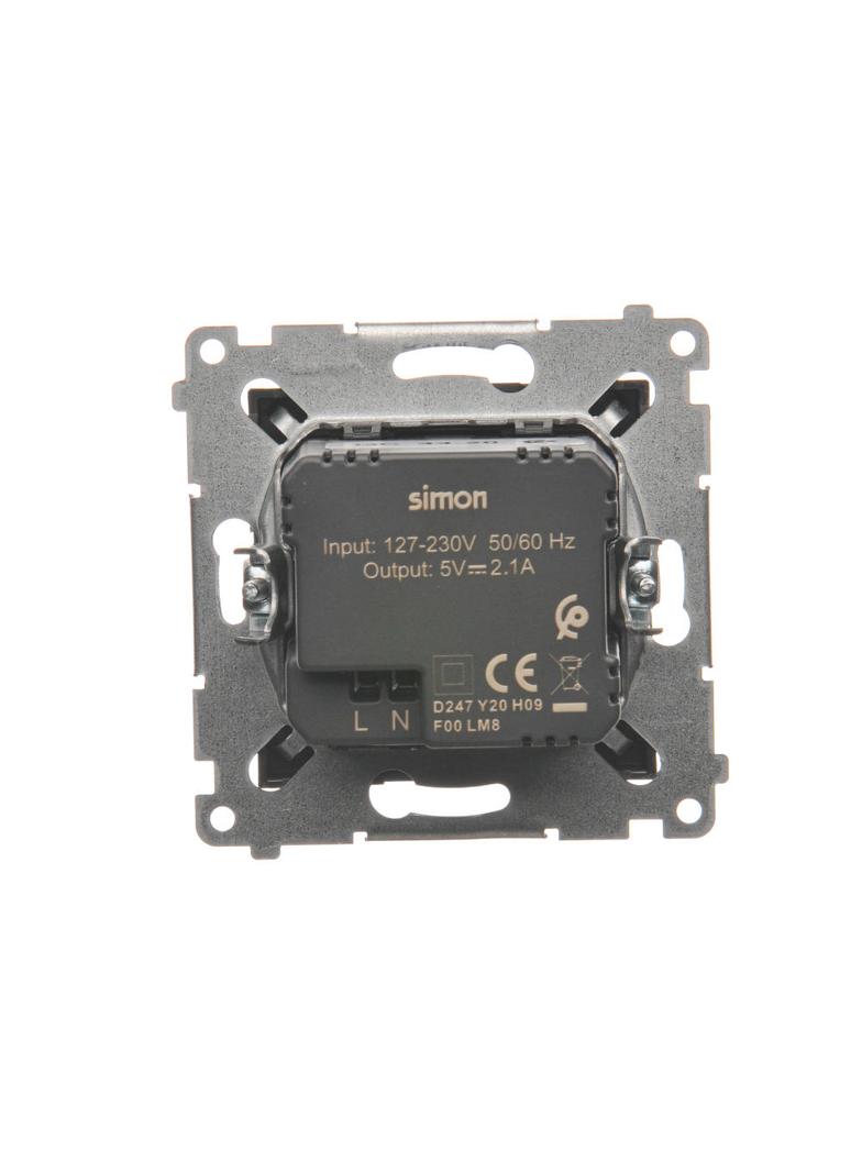 Simon 54 Ładowarka 2 x USB 2.1 A 5V DC 230V antracyt