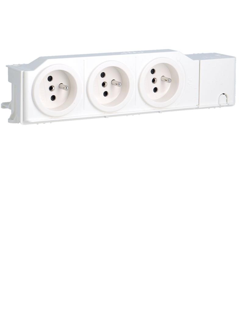 Gniazdo zasilające 3-krotne 230V VDI szyna TS/płyta montażowa VZ00ASF HAGER