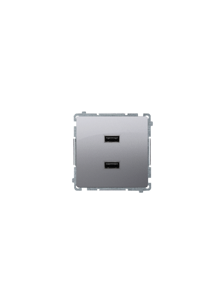 Simon Basic Ładowarka 2 x USB 2.1 A 5V DC 230V stal inox BMC2USB.01/21 KONTAKT