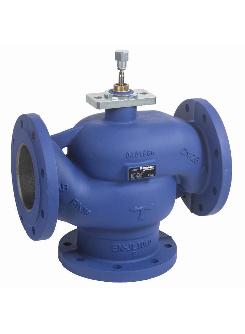 V321, zawór regulacyjny, 3-drogowy, DN125, kvs 220, przyłącze kołnierzowe, medium -10…130°C, PN16