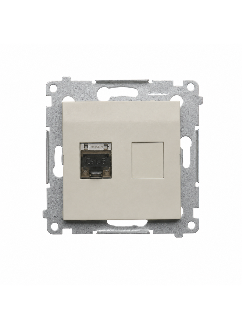 Simon 54 Gniazdo komputerowe RJ45 kat.6 kaszmir mat D61E.01/42