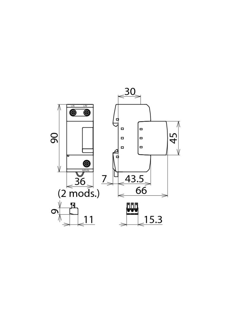Ogranicznik przepięć DEHNbloc M 1 255 FM, 1-biegunowy do sieci 230 V AC