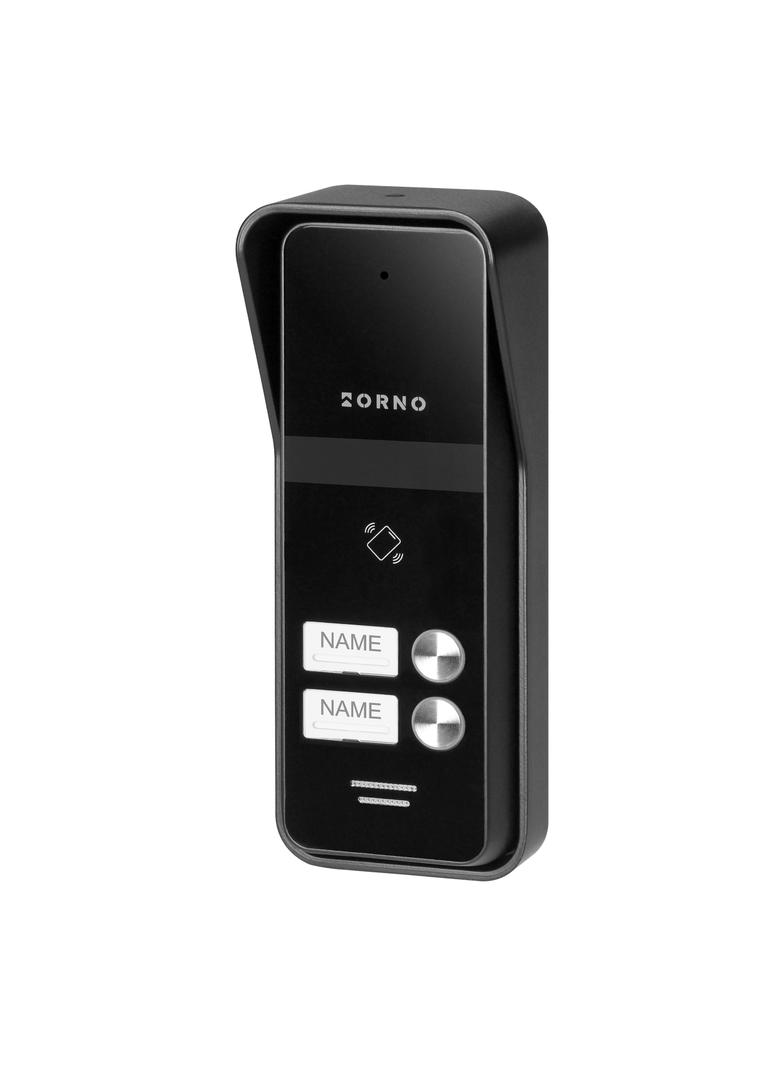 ENIR MULTI, zestaw domofonowy dwurodzinny, 2-żyłowy, zasilacz na szynę DIN, z czytnikiem breloków, b